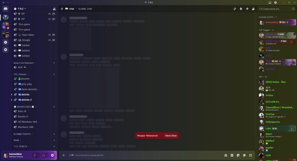 Discord Mesajlar Yüklenemedi