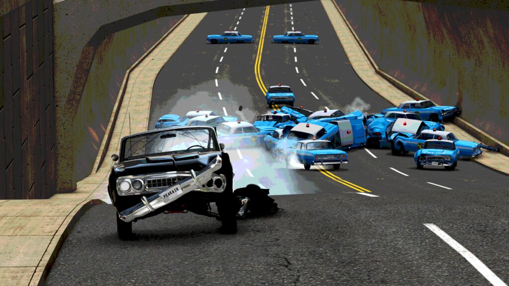 BeamNG.drive PS5 sürümü kaza fiziği ve araba simülasyonu oyun içi kapak görseli